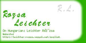 rozsa leichter business card